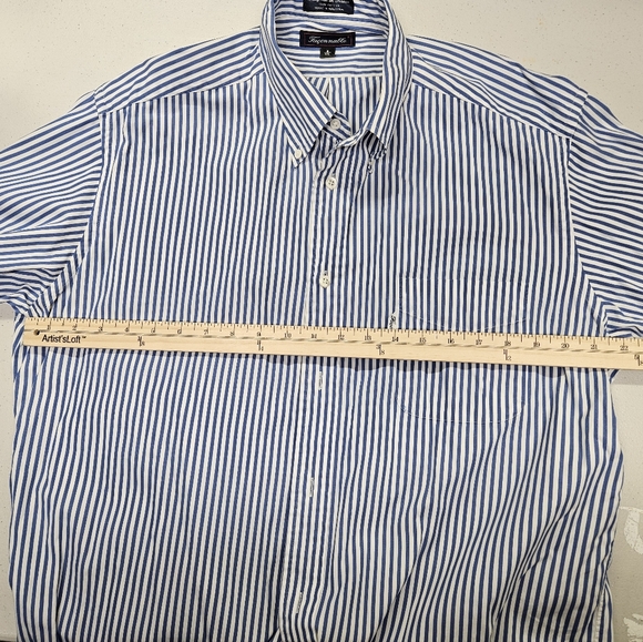 Faconnable Shirt Mens 6/17L Blue Striped Long Sleeve Button Up Casual - Picture 6 of 7